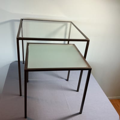 Three Glass-top Nesting Tables - Image 3 of 3