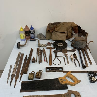 Collection of vintage hand tools and accessory kit - Image 1 of 4