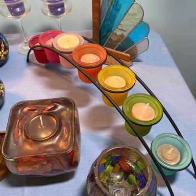 Assorted decorative glass and candle holders - Image 2 of 4