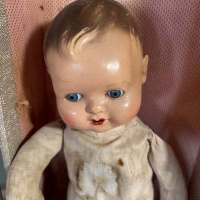 3 Vintage dolls with clothing and storage boxes - Image 7 of 10