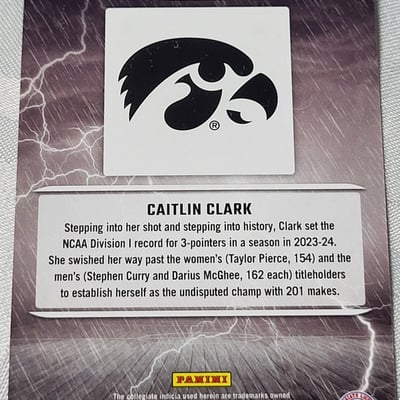 2024 Panini Caitlin Clark Rookie card Raining 3s  - Image 10 of 13