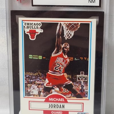 1990-91 Fleer Michael Jordan Graded Bull Card  - Image 8 of 11