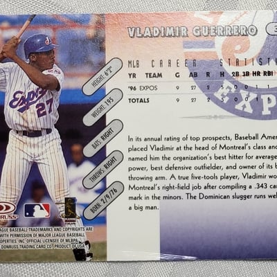 1997 Donruss Baseball Vladimir Guerrero Rookie Card Expos - Image 9 of 9
