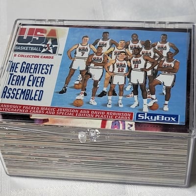 1992 Skybox USA Olympic Basketball Dream Team Set Jordan Bird Johnson - Image 1 of 16