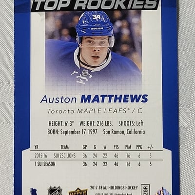2017-18 Upperdeck Auston Matthews Rookie card  - Image 5 of 11