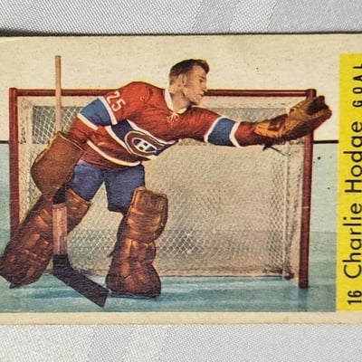 1959-60 Charlie Hodge Parkhurst Card Montreal  - Image 3 of 11