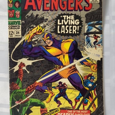 Avengers #34 Marvel 1966 1st App. of Living Laser - Image 1 of 17