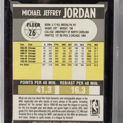1990-91 Fleer Michael Jordan Graded Bull Card  - Image 5 of 11