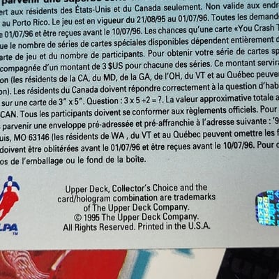 1995-95 Upperdeck Crash The Game Complete Set Superstars - Image 18 of 19