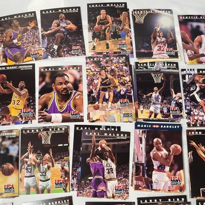 1992 Skybox USA Olympic Basketball Dream Team Set Jordan Bird Johnson - Image 7 of 16