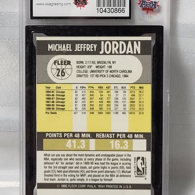 1990-91 Fleer Michael Jordan Graded Bull Card  - Image 2 of 11