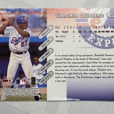 1997 Donruss Baseball Vladimir Guerrero Rookie Card Expos - Image 4 of 9
