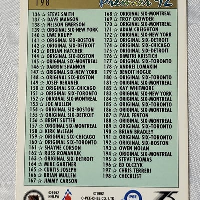 1991-92 OPC Premier Complete Hockey Set of 198  - Image 4 of 15