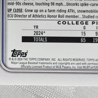 2024 Topps Trey Yesavage Rookie Card Blue Jays - Image 5 of 11