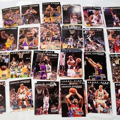 1992 Skybox USA Olympic Basketball Dream Team Set Jordan Bird Johnson - Image 4 of 16