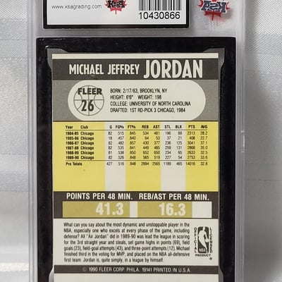 1990-91 Fleer Michael Jordan Graded Bull Card  - Image 7 of 11