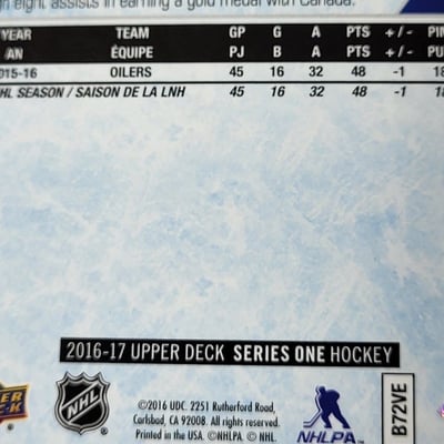 2016 Upperdeck Connor McDavid 2nd Year Card  - Image 10 of 12