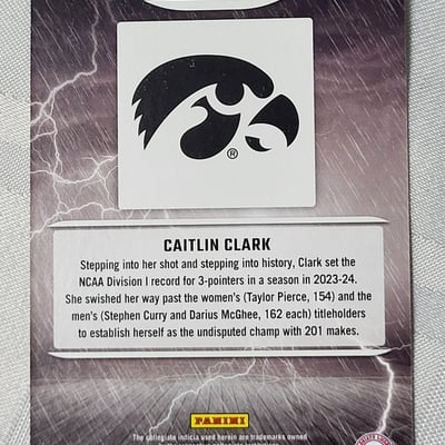 2024 Panini Caitlin Clark Rookie card Raining 3s  - Image 2 of 13
