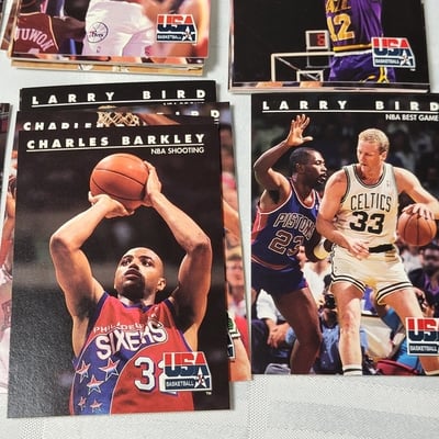 1992 Skybox USA Olympic Basketball Dream Team Set Jordan Bird Johnson - Image 10 of 16