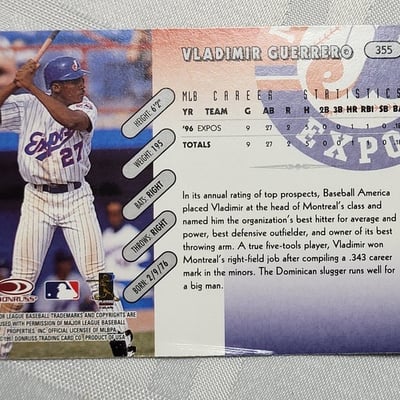 1997 Donruss Baseball Vladimir Guerrero Rookie Card Expos - Image 7 of 9