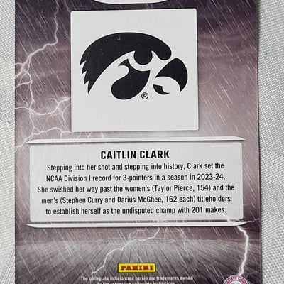 2024 Panini Caitlin Clark Rookie card Raining 3s  - Image 12 of 13