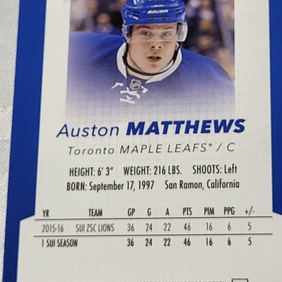 2017-18 Upperdeck Auston Matthews Rookie card  - Image 11 of 11