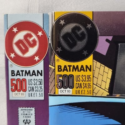 1993 DC Comics Batman 500 Both Variants Foil Die Cut   - Image 4 of 14