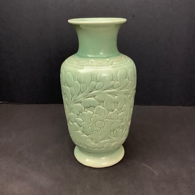 Asian Celadon Ceramic Vase - Image 1 of 4