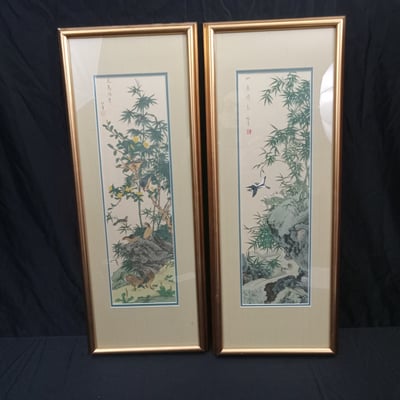 Sen Lin Framed Original Watercolors - Image 1 of 11