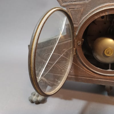 Antique Metal Mantle Clock - Image 13 of 20