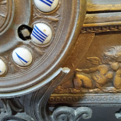 Antique Metal Mantle Clock - Image 17 of 20