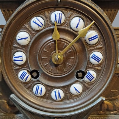 Antique Metal Mantle Clock - Image 16 of 20