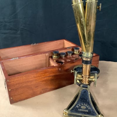Antique R&J Beck Microscope w/Case - Image 1 of 7