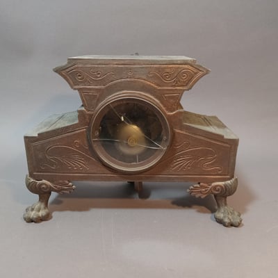 Antique Metal Mantle Clock - Image 12 of 20