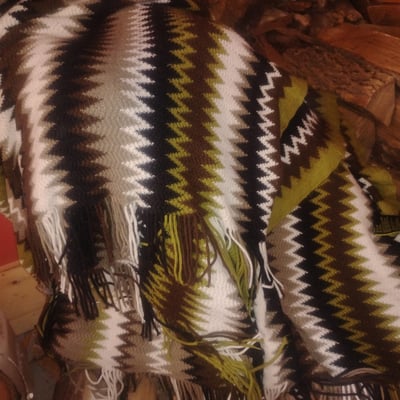 Fringed zigzag throw blanket - Image 1 of 1