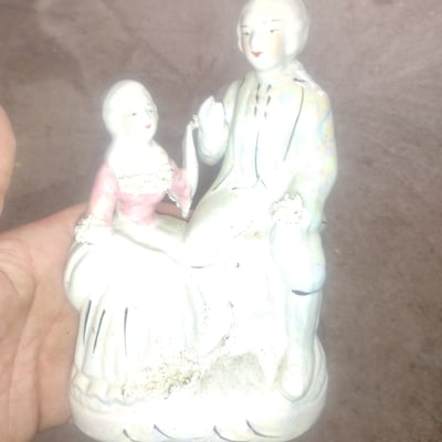 Porcelain figurine of a couple in period dress - Image 1 of 3
