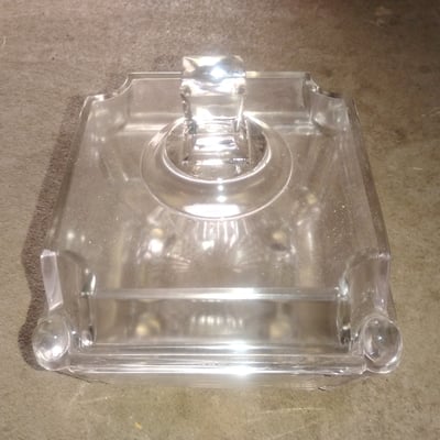 German Crystal 1860s Clear Glass Square Jar with Lid - Image 1 of 2