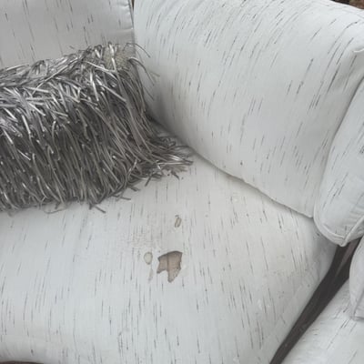 Wicker outdoor sectional with glass coffee table and accessories - Image 8 of 9