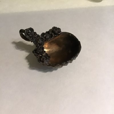 Silver Seashell & Floral Salt Bowl - Image 1 of 3