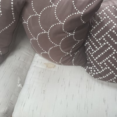 Wicker outdoor sectional with glass coffee table and accessories - Image 7 of 9