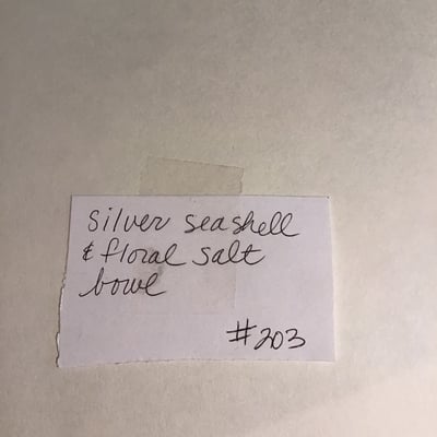 Silver Seashell & Floral Salt Bowl - Image 2 of 3