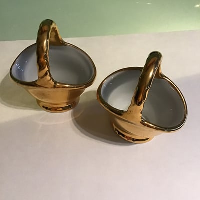 Two Limoges porcelain mini baskets - Image 1 of 2