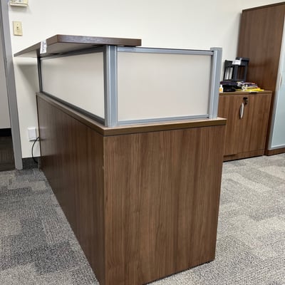 Image #0 for item Wooden Reception Desk with Privacy Panels 