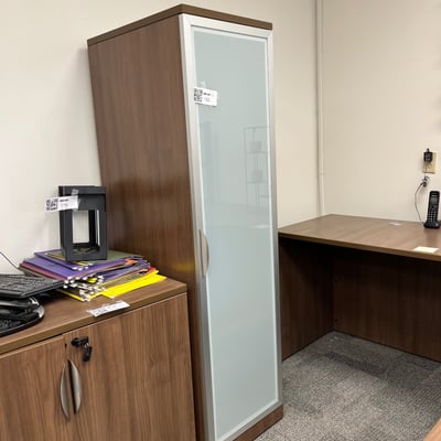 Image #2 for item Wooden Storage Cabinet with Frosted Glass Door 