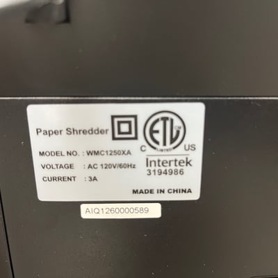 Image #1 for item Paper Shredder WMC1250XA 