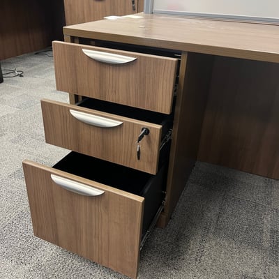 Image #2 for item L-Shaped Two Piece Office Desk with Drawers and Divider 