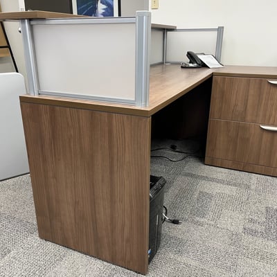 Image #1 for item Wooden Reception Desk with Privacy Panels 