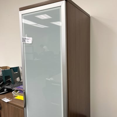 Image #1 for item Wooden Storage Cabinet with Frosted Glass Door 