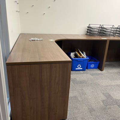 Image #1 for item L-Shaped Wooden Office Desk with Drawers 