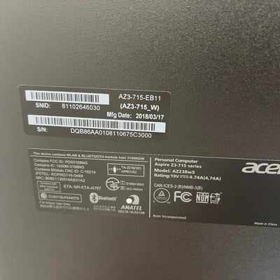 Image #1 for item Acer Aspire All-in-One Computer 